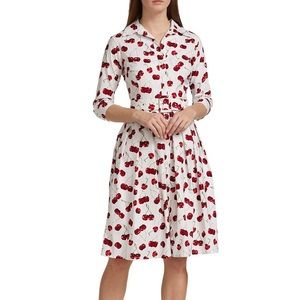Samantha Sung Audrey Summer Cherry-Print Shirtdress